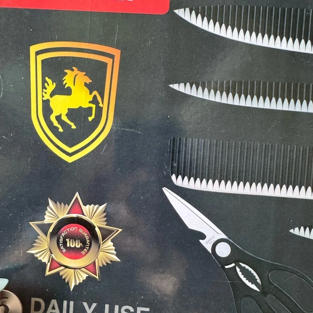 NWT 6 pc Black Knife Set
